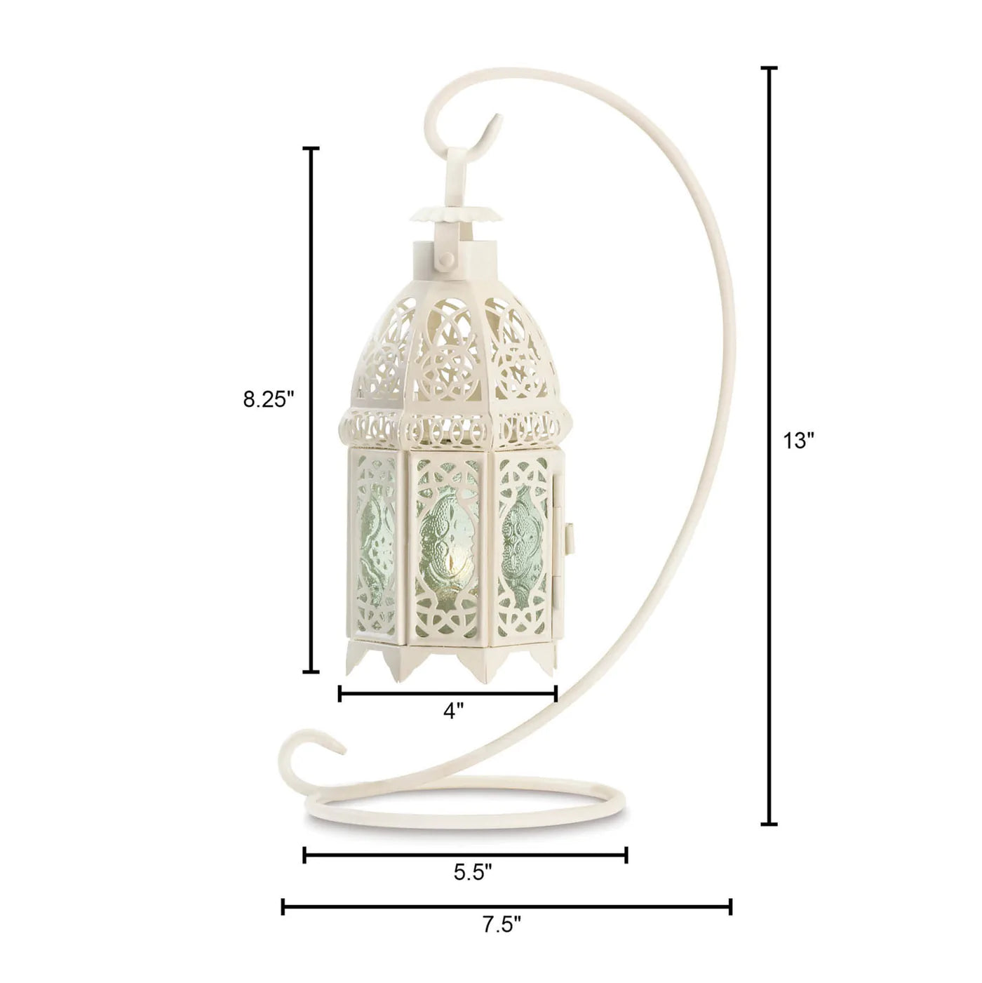 White Fancy Candle Lantern with Stand image 2