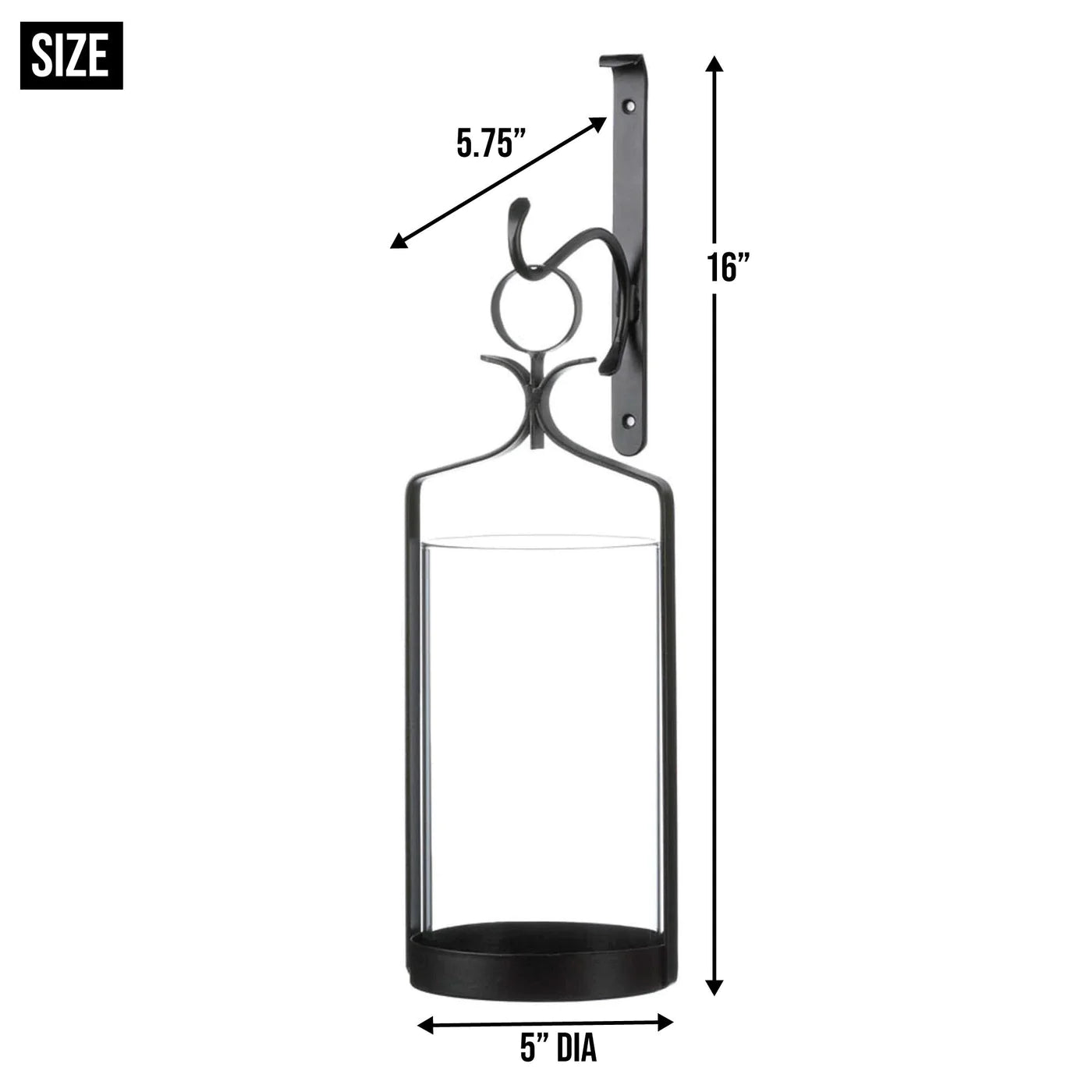 Hanging Hurricane Glass Wall Sconce image 2
