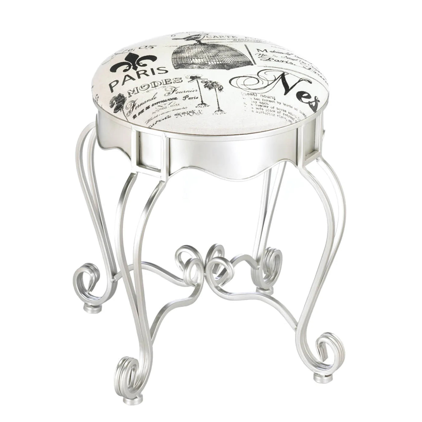 Pretty In Paris Metal Stool image 1