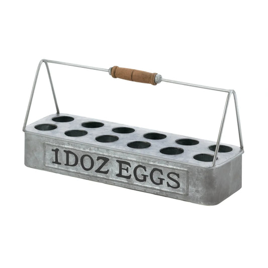 Galvanized Metal Egg Basket image 0