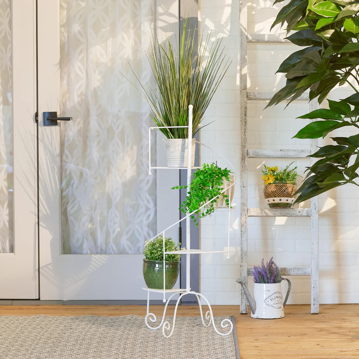 White Spiral Showcase Plant Stand image 3