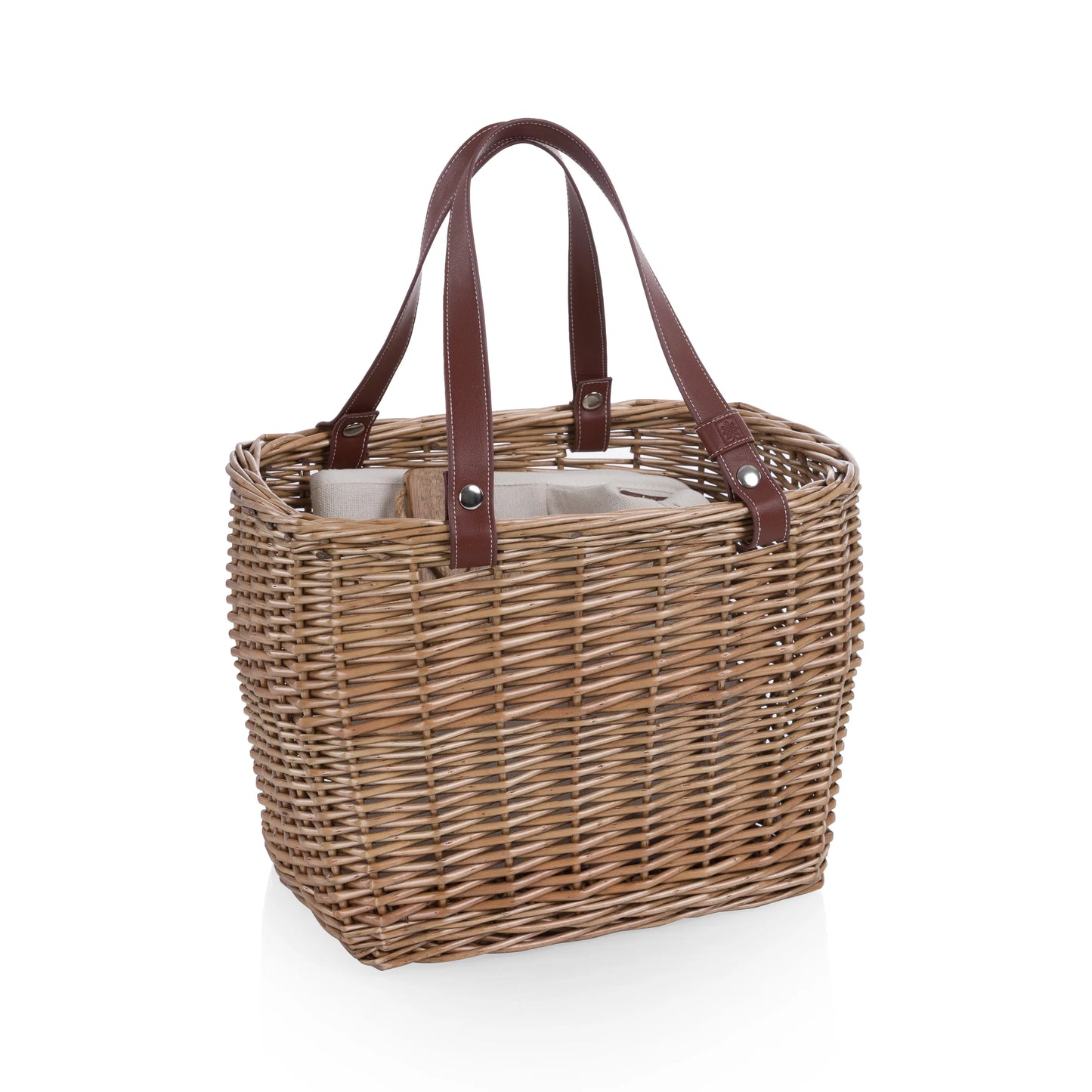 Terrabella Earth Friendly Handwoven Picnic Basket Set for 2 image 3