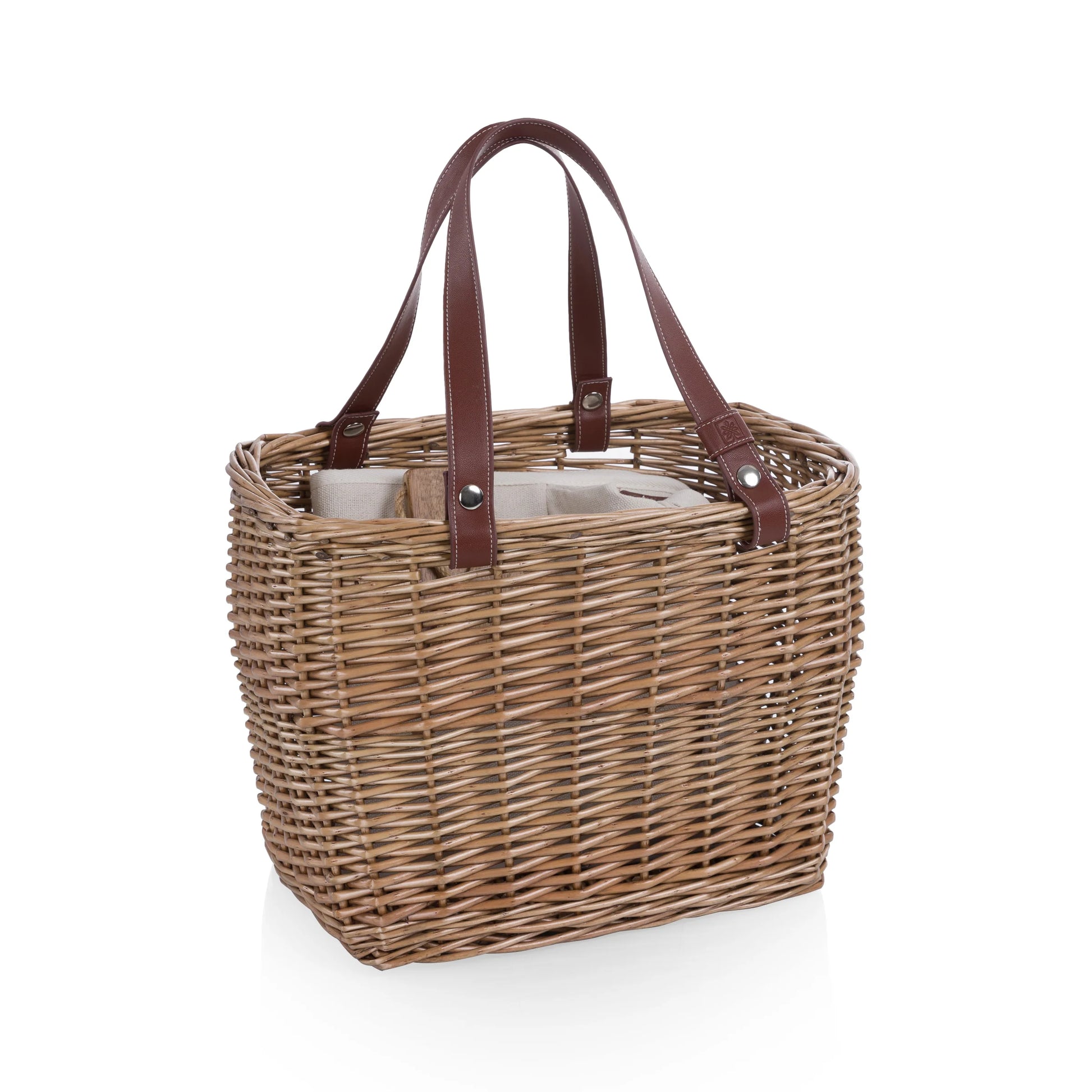 Terrabella Earth Friendly Handwoven Picnic Basket Set for 2 image 3