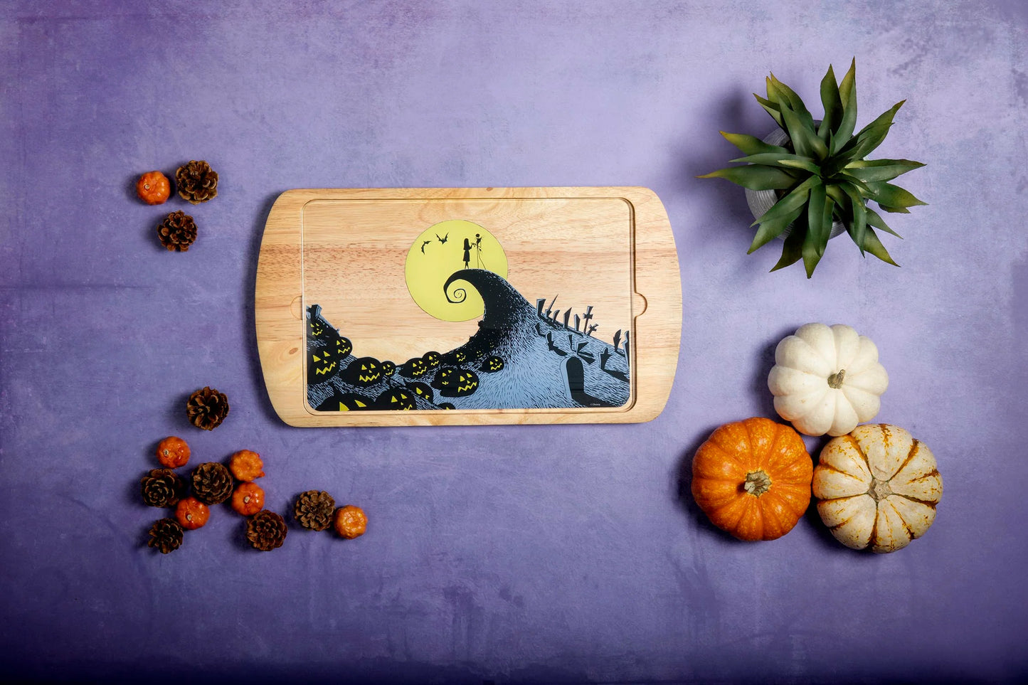 Nightmare Before Christmas Jack & Sally - Billboard Glass Top Serving Tray