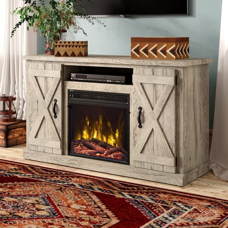FarmHouse Rustic Pine TV Entertainment Electric Fireplace image 2