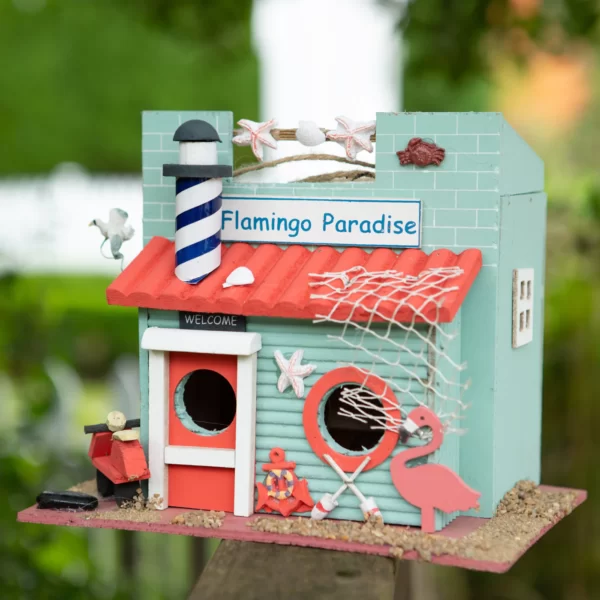 FLAMINGO PARADISE BIRDHOUSE