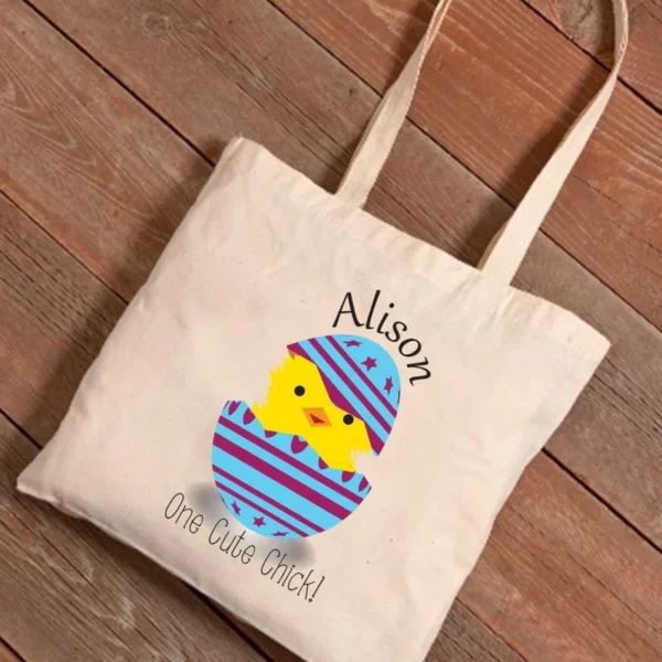 Personalized Easter Canvas Bag