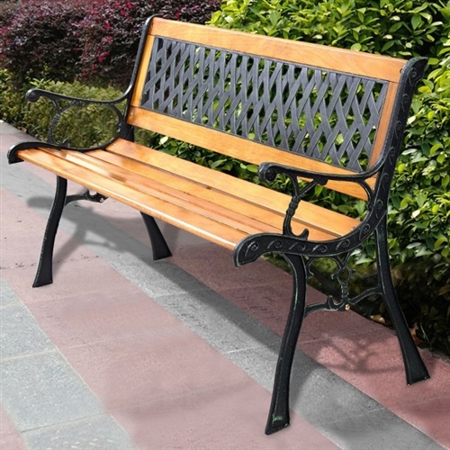FarmHome Outdoor Patio Park Cast Iron Garden Porch Chair Bench