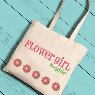 Personalized Flower Girl Canvas Tote
