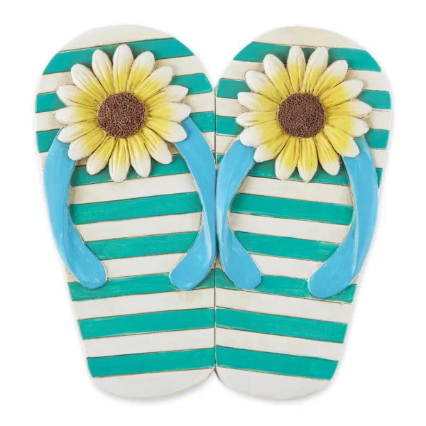 SUNFLOWER STRIPE FLIP FLOP STEPPING STONE