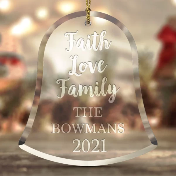 Personalized Beveled Glass Ornament - Bell Shape