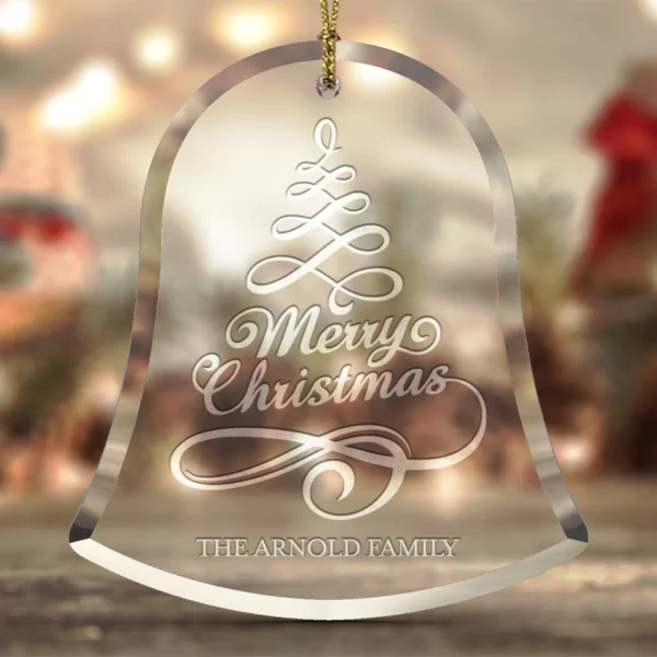 Personalized Beveled Glass Ornament - Bell Shape