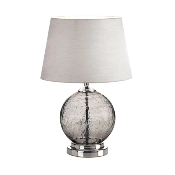 GREY CRACKED GLASS TABLE LAMP