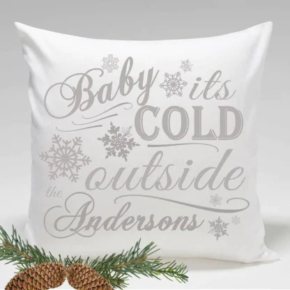 Holiday Throw Pillows - Baby its Cold Outside