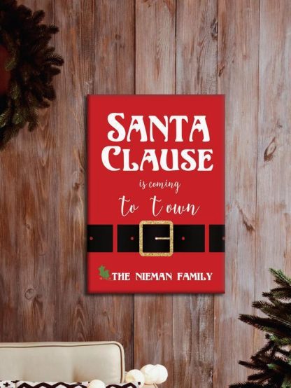 Personalized Santa Is Coming To Town Canvas - 14" x 18"