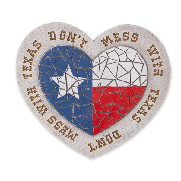 TEXAS PROUD STEPPING STONE - DON’T MESS WITH TEXAS HEART FLAG