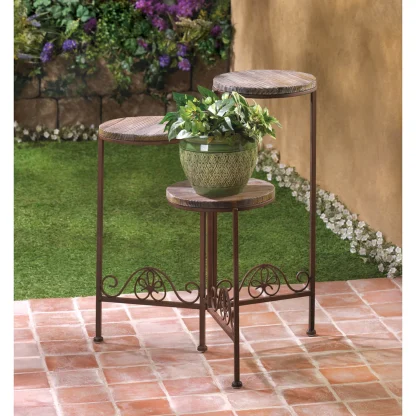 RUSTIC TRIPLE PLANTER STAND