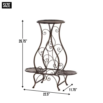 HOURGLASS TRIPLE PLANT STAND