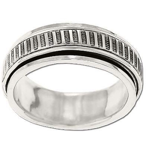 terling Silver Watchband Spinner Band Ring
