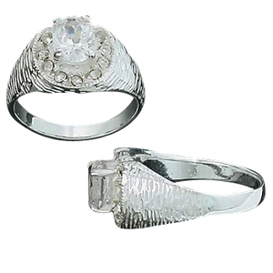 Sterling Silver Oval CZ Cubic Zirconia With 9 CZ Cubic Zirconia Accent Ring