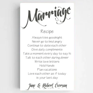 Personalized Marriage Recipe Canvas Print