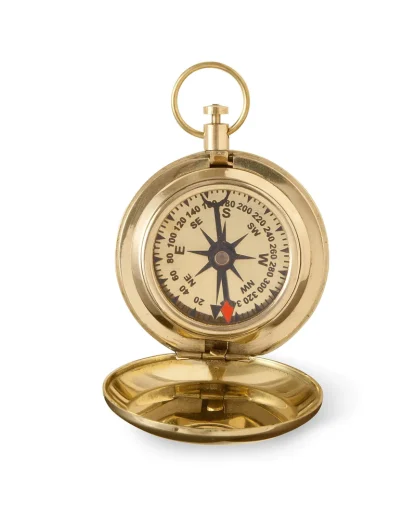 High Polish Gold Keepsake Compass