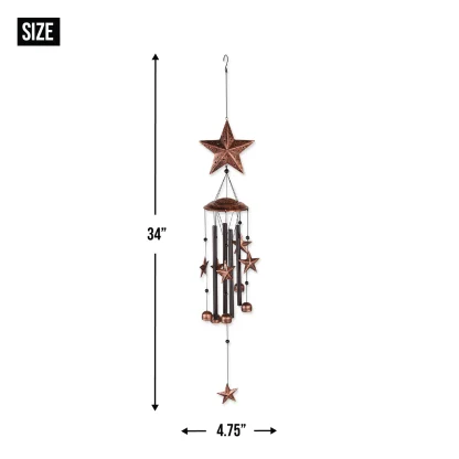34 BRONZE STARS WIND CHIMES