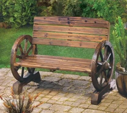 Wagon Wheel Bench - Image 3