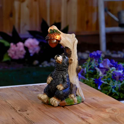 Black Bear Solar Statue - Image 6