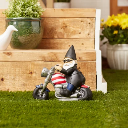 Solar Biker Gnome Figurine - Image 6