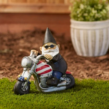 Solar Biker Gnome Figurine - Image 5