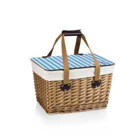 Ratatouille - Canasta Wicker Basket, (Beige Canvas with Brown Lid)