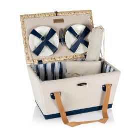 Boardwalk Picnic Basket for 4, (Beige)