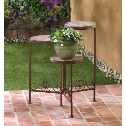 Rustic Triple Planter Stand - Image 3
