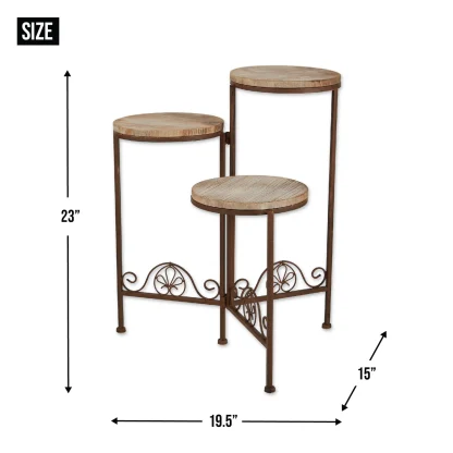 Rustic Triple Planter Stand - Image 5