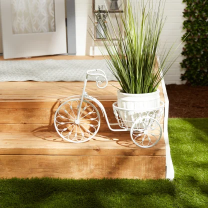 White Bicycle Planter - Image 6