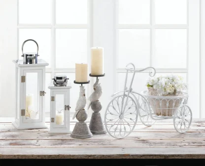 White Bicycle Planter - Image 3