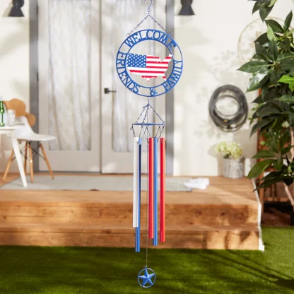 Weathervane Wind Chime - Patriotic Welcome Friends & Family - Image 5